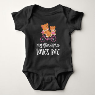 Tigers Riding a Bike Gift for Grandchild Baby Bodysuit