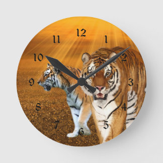 Tigers Round Clock