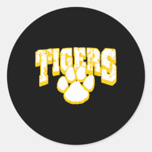 Tigers School Spirit Back To School Y  Classic Round Sticker