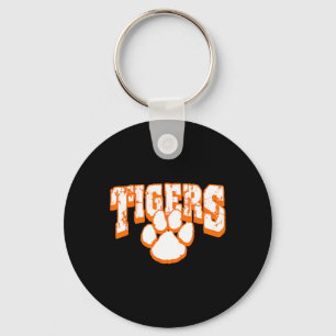 Tigers School Spirit Mascot Back To School Orange  Key Ring