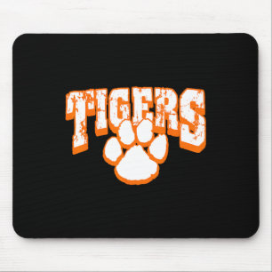 Tigers School Spirit Mascot Back To School Orange Mouse Mat