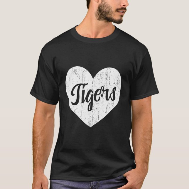 Tigers School Sports Fan Team Spirit Mascot He T-Shirt (Front)