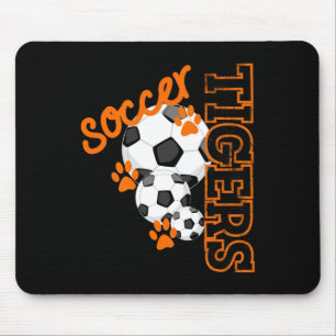 Tigers Soccer Ball Football Mascot Paw Prints T Sh Mouse Mat