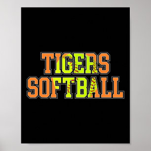 Tigers Softll Mom Orange Tiger Pride Softll Coach  Poster