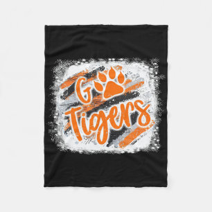 Tigers Swash School Spirit Orange Black Football S Fleece Blanket