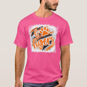 Tigers Swash School Spirit Orange Black Football S T-Shirt