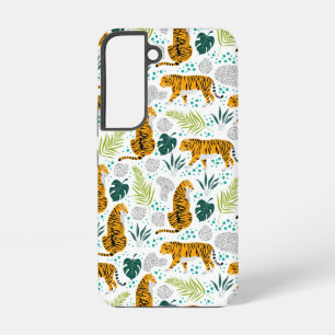Tigers & Tropical Leaves Pattern Samsung Galaxy Case