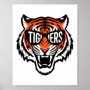 Tigers Vintage Sports Name Design Men Women Girls Poster