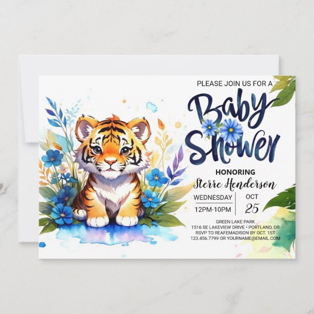 Tiger's Wild Jungle Baby Shower Invitation (Front)