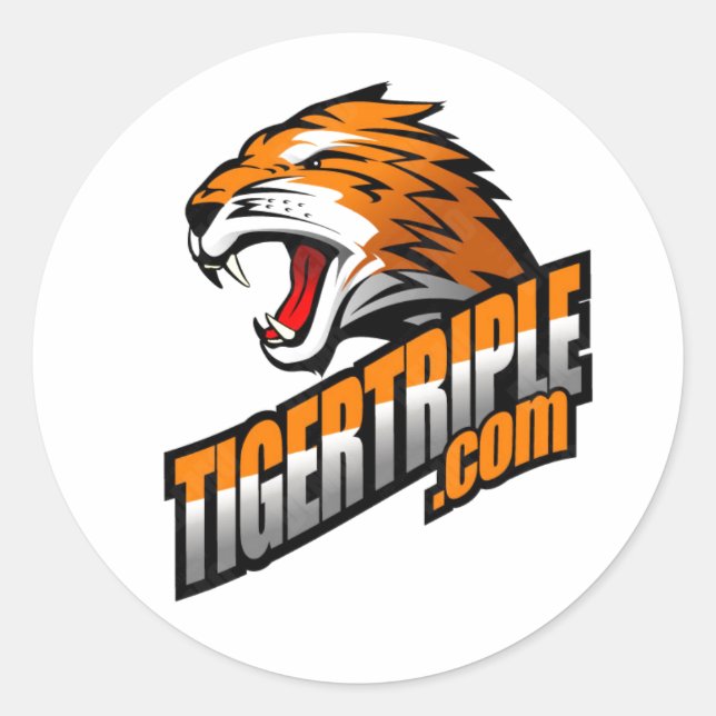 tigertriple.com Sheet of (6) 3" stickers (Front)