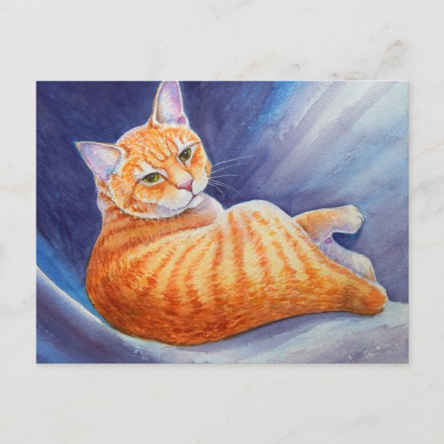 Tigg the Orange Tabby Cat Postcard (Front)