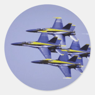 Tight diamond formation, Blue Angels, El Toro, Cal Classic Round Sticker