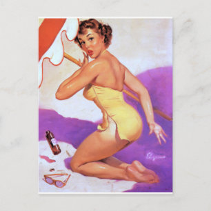 Tight Fit Pin Up Postcard