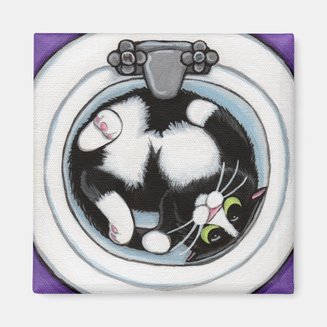 Tight Fit v.3 - Whimsical Cat Magnet (Front)