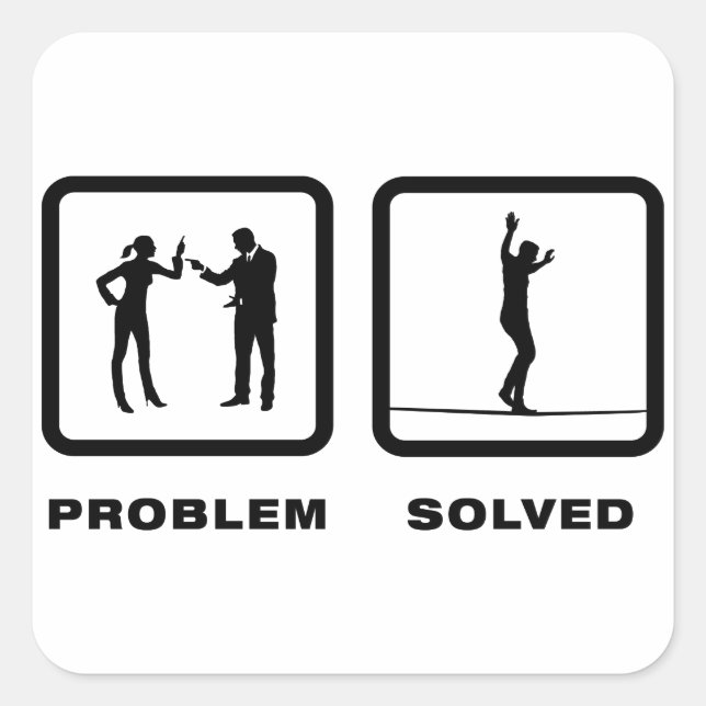 Tightrope Walking Square Sticker (Front)