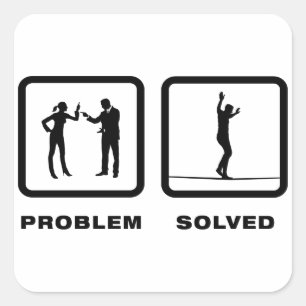Tightrope Walking Square Sticker