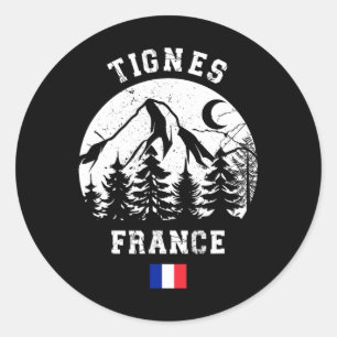 Tignes France Alps Ski Resort Alpine Skiing French Classic Round Sticker