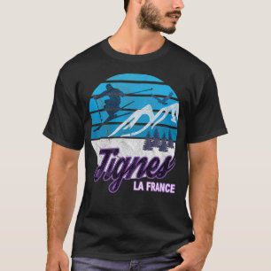 Tignes France French Alps Ski Resort Snowboarding T-Shirt