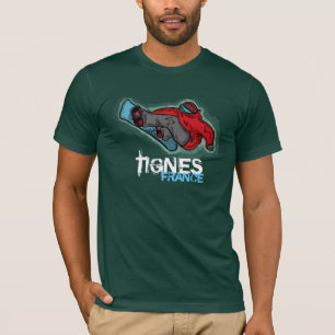 Tignes France guys snowboarder tee
