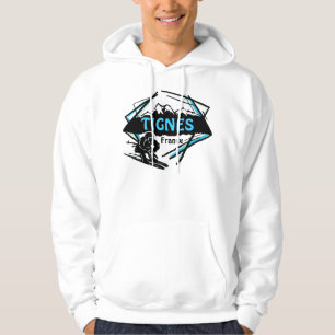Tignes France ski logo art guys hoodie