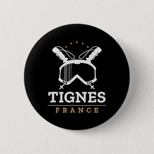 Tignes France Ski Resort Vintage Skiing Snowboardi 6 Cm Round Badge