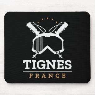 Tignes France Ski Resort Vintage Skiing Snowboardi Mouse Mat