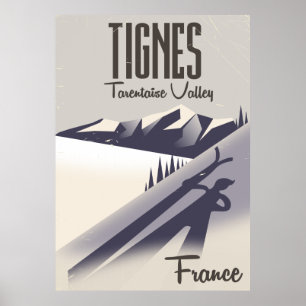 Tignes, France ski travel poster