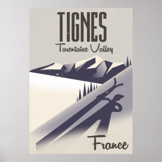 Tignes, France ski travel poster