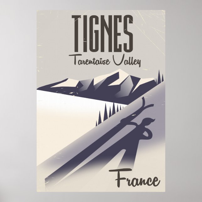 Tignes, France ski travel poster (Front)