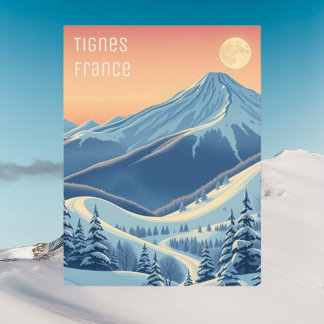 Tignes France ski vacation modern Postcard