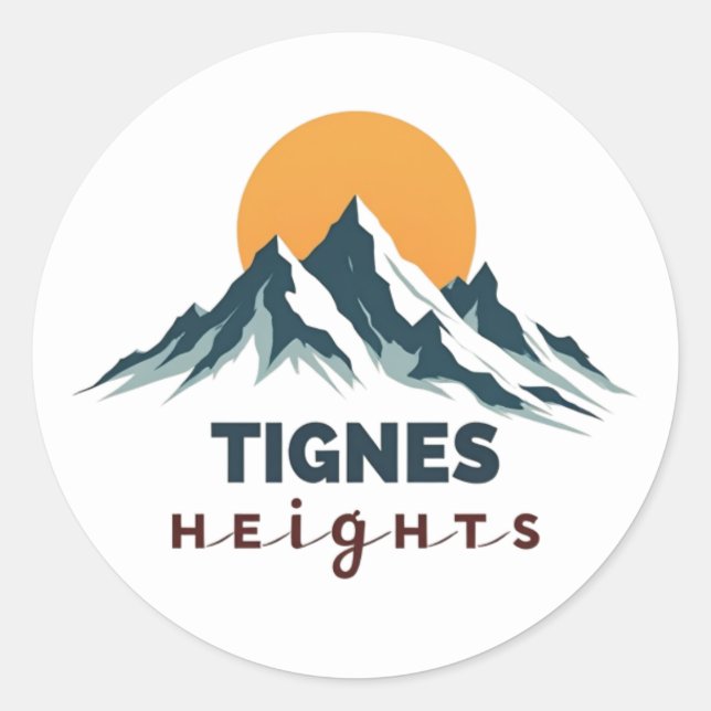 Tignes Heights Mountain Classic Round Sticker (Front)