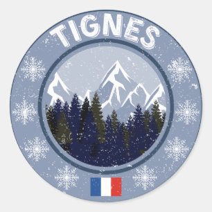 Tignes Ski resort Classic Round Sticker