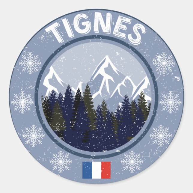 Tignes Ski resort Classic Round Sticker (Front)