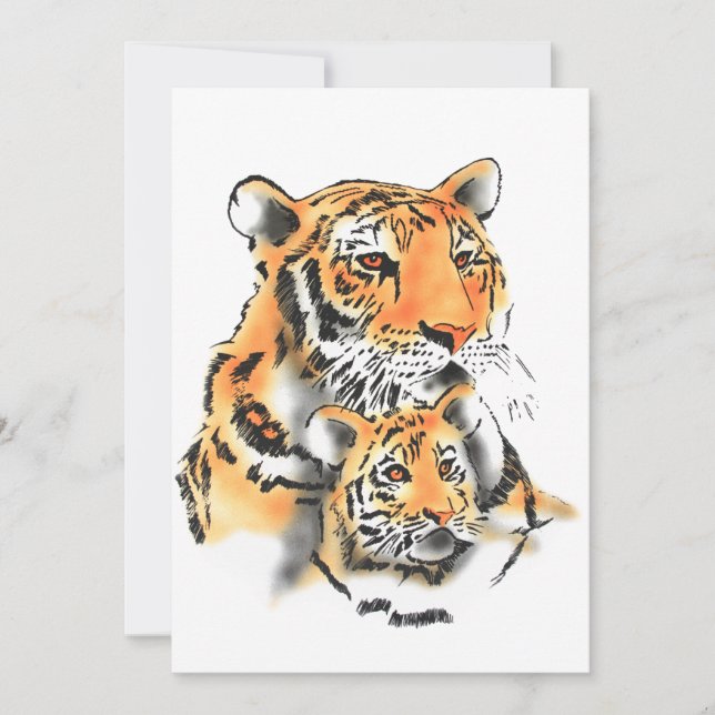 Tigress and cub invitation (Front)
