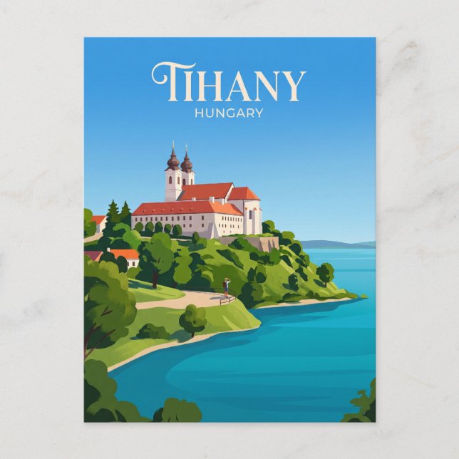 Tihany Abbey Hungary Postcard (Front)