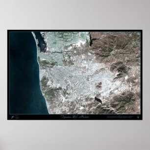Tijuana, Baja California Mexico satellite poster