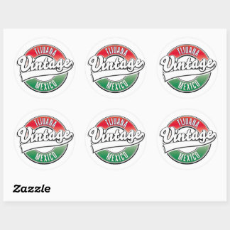 Tijuana mexico vintage logo. classic round sticker