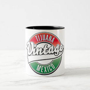 Tijuana mexico vintage logo. Two-Tone coffee mug