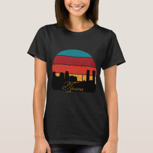 Tijuana Skyline Retro Sunset Travel T-Shirt