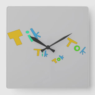 Tik Tok Square Wall Clock