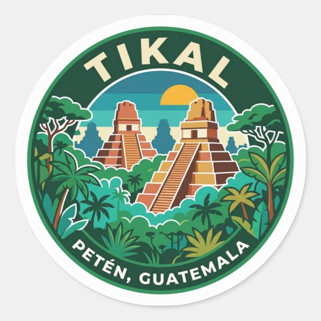Tikal Guatemala Classic Round Sticker (Front)