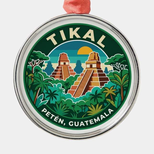 Tikal Guatemala Metal Tree Decoration (Front)