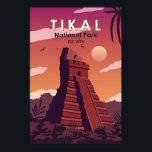 Tikal National Park Guatemala Vintage  Poster<br><div class="desc">Tikal vector artwork design. Tikal is an ancient Mayan citadel in the rainforests of northern Guatemala.</div>