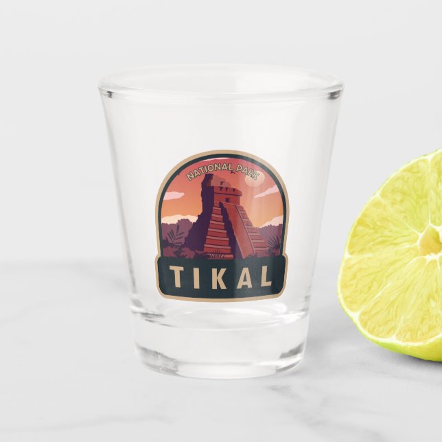 Tikal National Park Guatemala Vintage Shot Glass (Front)