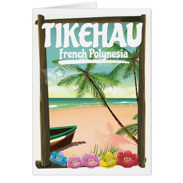 Tikehau French Polynesia travel poster. (Front)