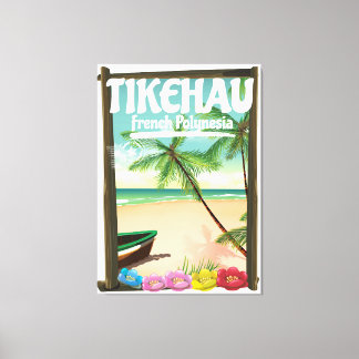 Tikehau French Polynesia travel poster. Canvas Print