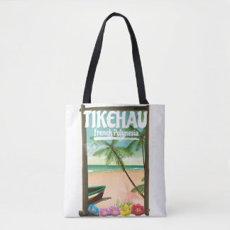 Tikehau French Polynesia travel poster. Tote Bag