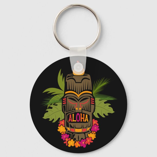 Tiki Aloha Key Ring (Front)