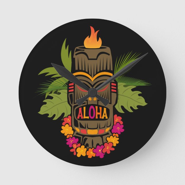 Tiki Aloha Round Clock (Front)
