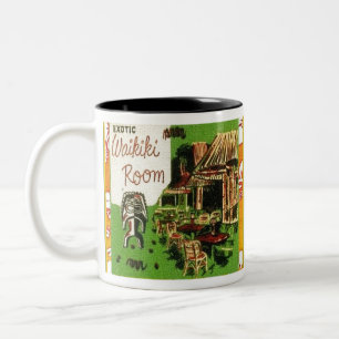 Tiki Art - Exotic Waikiki Room Two-Tone Coffee Mug